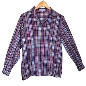 Foxcroft women's Wrinkle-free Classic Fit Button-down Shirt Plaid Sz:10 Travel